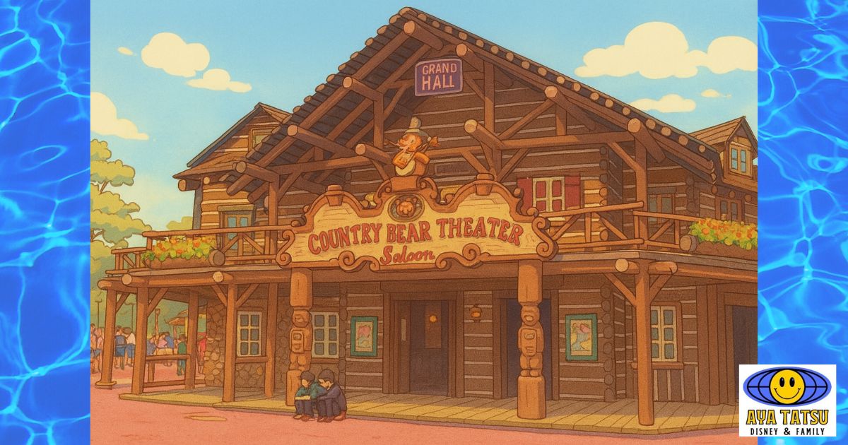 カントリーベア・シアターの外観(京都アニメーション風イラスト)